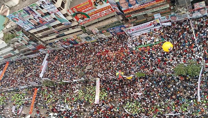 নেতাকর্মীর ঢল বিএনপির জনসমাবেসে