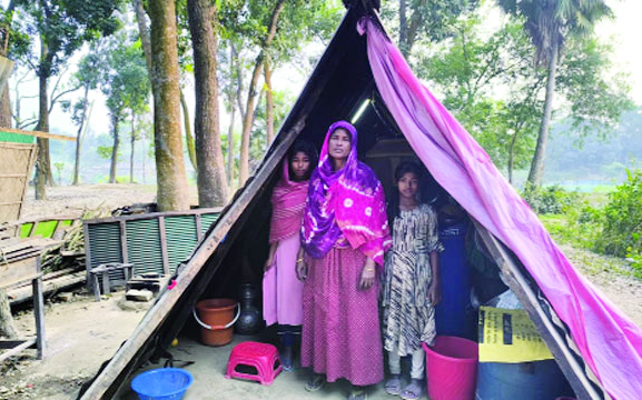 ক্যান্সারে আক্রান্ত স্বামীর চিকিৎসায় ভিটেমাটি হারা ২ মেয়েকে নিয়ে গোমতীর চরে বিধবা নারীর আশ্রয় ক্যান্সারে আক্রান্ত স্বামীর চিকিৎসায় ভিটেমাটি হারা ২ মেয়েকে নিয়ে গোমতীর চরে বিধবা নারীর আশ্রয়